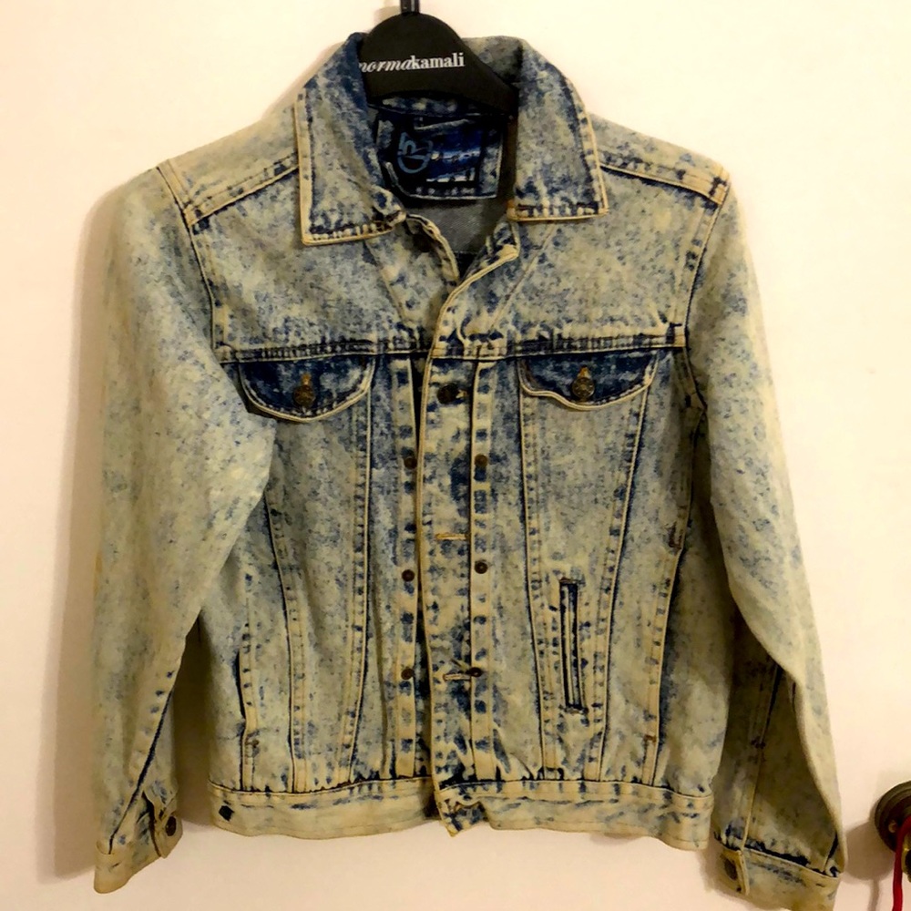 Denim Jacket Kids Sz M Heavy Acid Wash